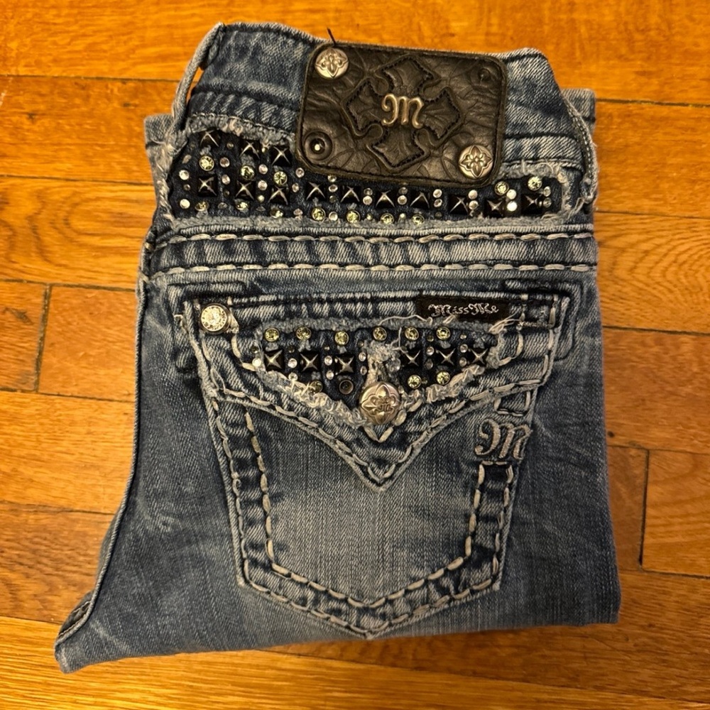 Miss Me Jeans Size 26 Rhinestone Easy Boot Cut NWOT